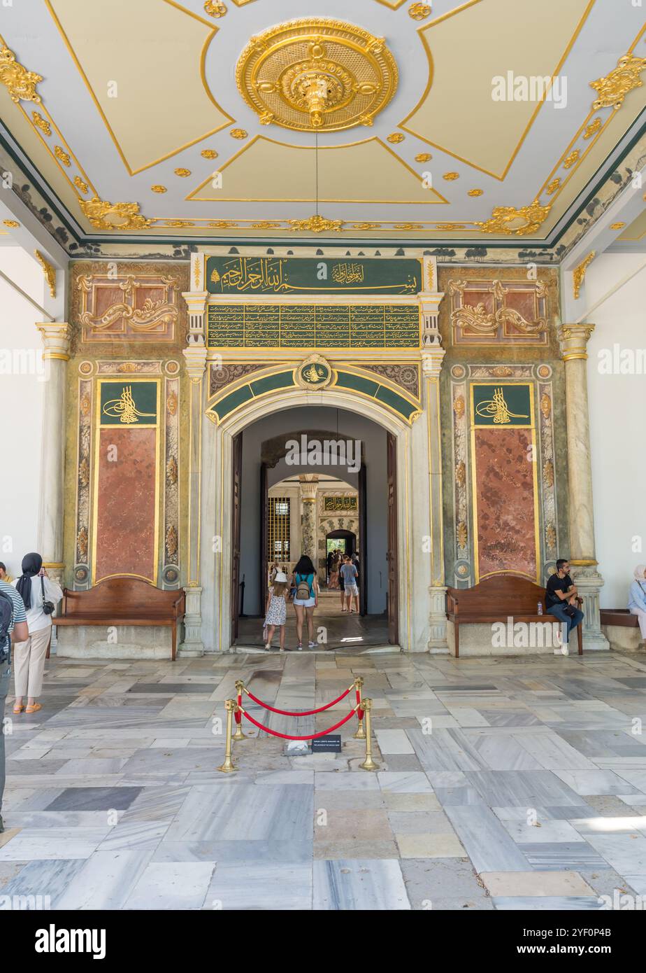 La porte de la félicité du Palais de Topkapi à Istanbul, Turquie. Banque D'Images