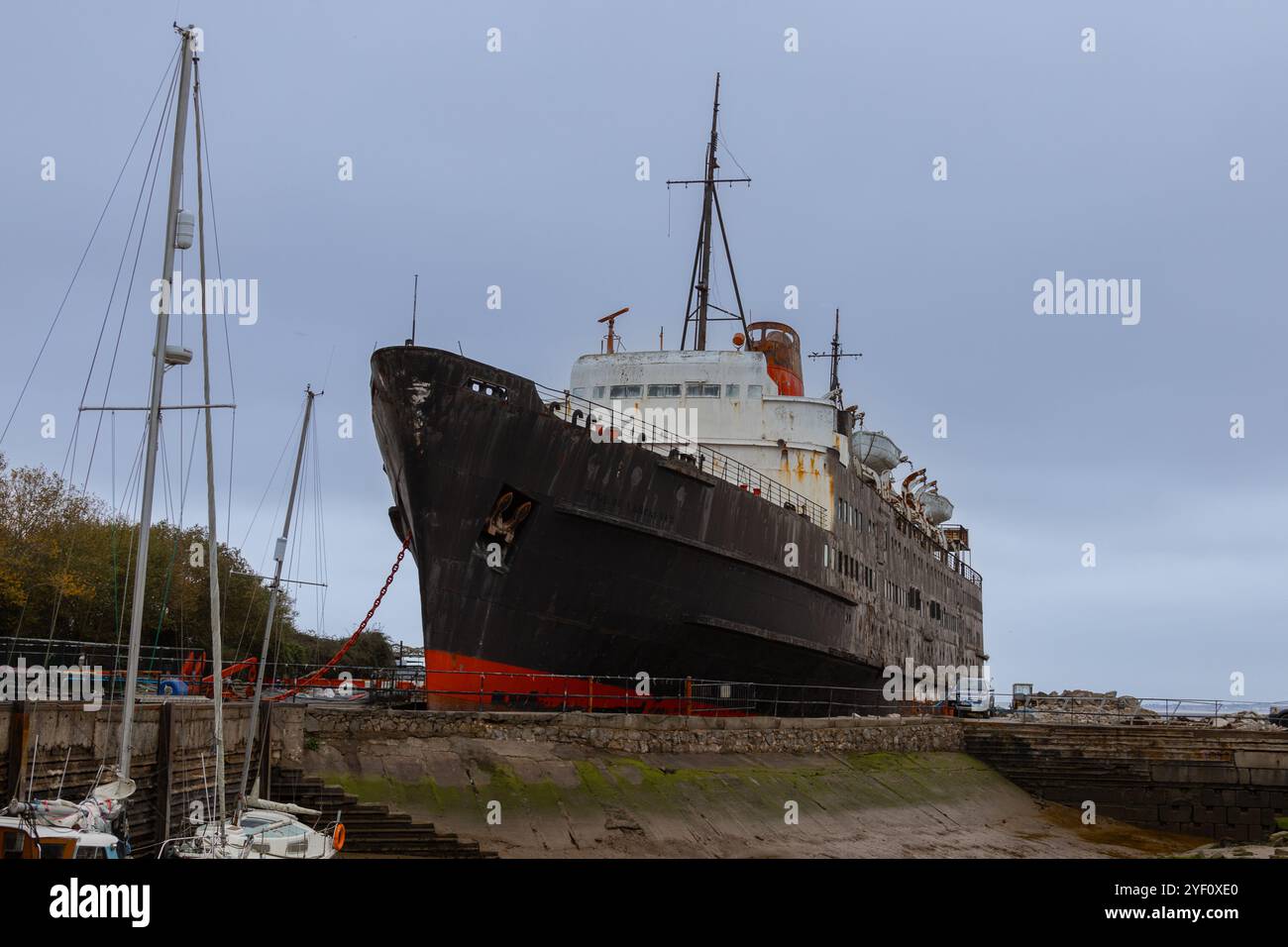 Duke of Lancaster était un ferry construit par Harland et Wolff en 1956. Il a été utilisé sur la route Heysham-Belfast, photo prise le 30 octobre 2024. Banque D'Images