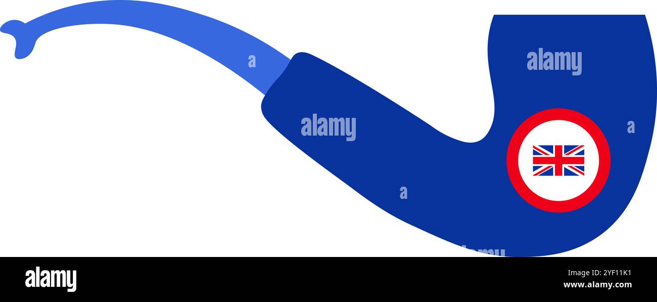 Une illustration vectorielle vibrante de pipe à fumer dans un style de dessin animé. L'élément clip art du Royaume-Uni. Langue anglaise et culture britannique, événements, an Illustration de Vecteur