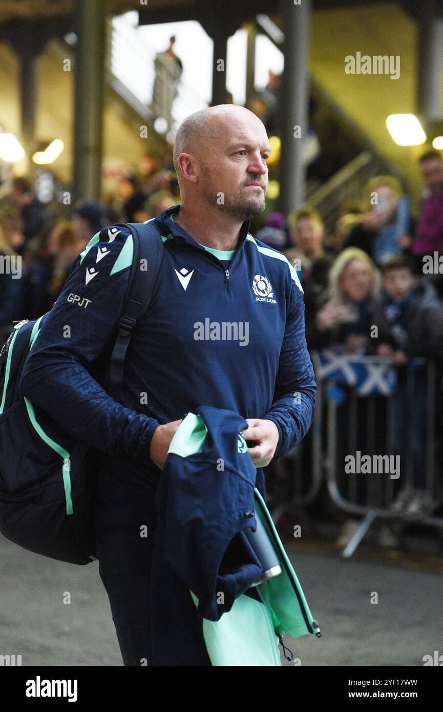 Scottish Gas Murrayfield . Edimbourg Écosse Royaume-Uni 2 novembre 24 ESSAIS D'AUTOMNE 2024/25 Ecosse vs Fidji. Gregor Townsend, entraîneur de rugby match Scotland, arrive au Stadium Credit : eric mccowat/Alamy Live News Banque D'Images