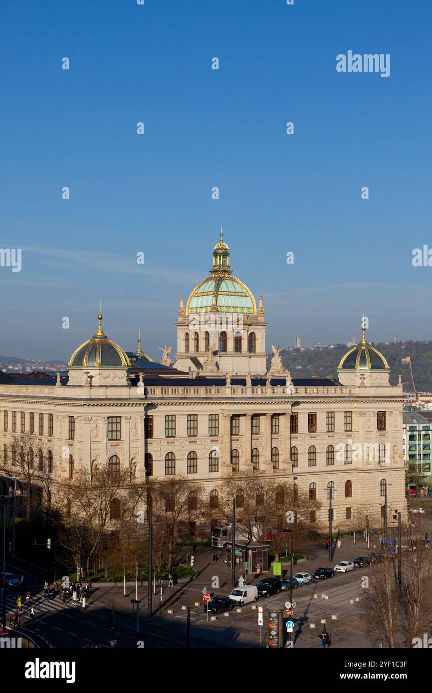 Le Musée National (Národní Muzeum), situé sur la place Venceslas dans le centre de Prague, est le plus grand musée de République tchèque. Banque D'Images