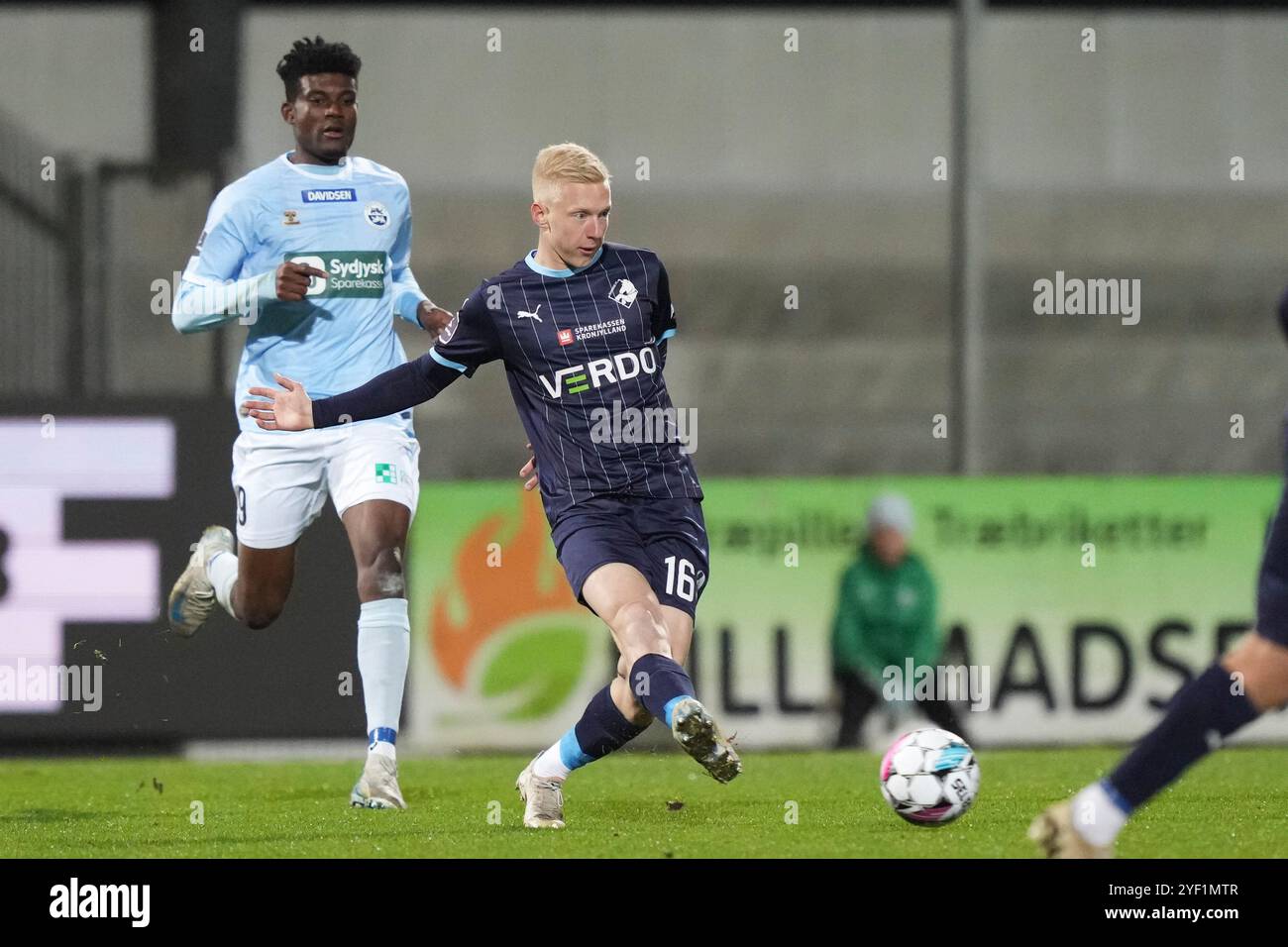 Laurits Raun Pedersen (Randers 16) lors du match de Superliga entre Soenderjyske et Randers FC au Sydbank Park à Haderslev le samedi 2 novembre 2024. (Photo : Claus Fisker/Ritzau Scanpix) crédit : Ritzau/Alamy Live News Banque D'Images