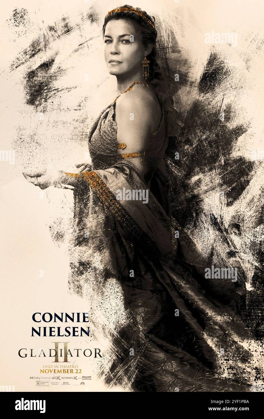 Gladiator II (2024) réalisé par Ridley Scott et mettant en vedette Connie Nielsen dans le rôle de Lucilla. L’ancienne impératrice revient dans cette passionnante suite de la saga Gladiator. Affiche de personnage AMÉRICAINE ***USAGE ÉDITORIAL SEULEMENT ***. Crédit : BFA / Paramount Pictures Banque D'Images