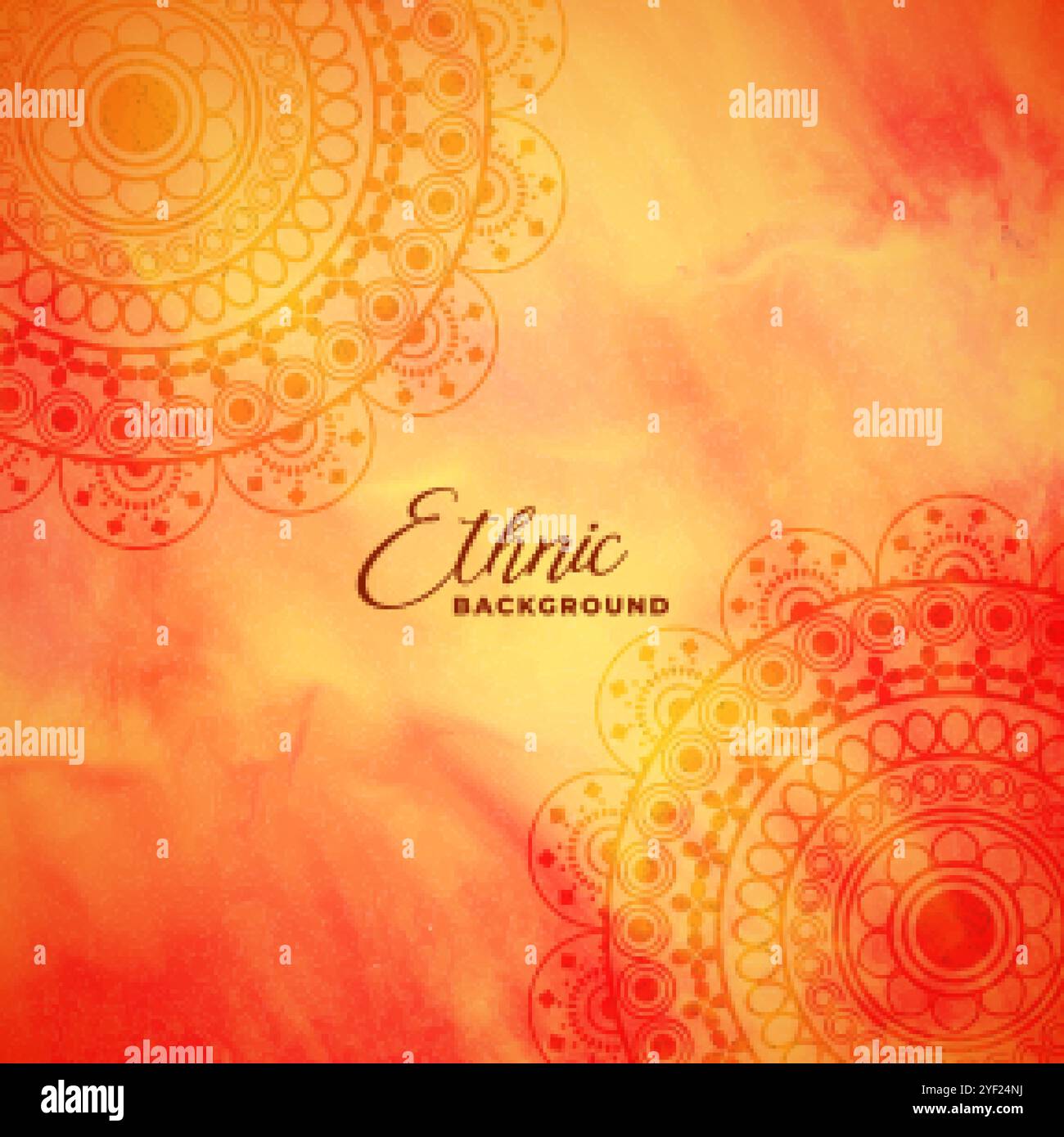 décor de style indien de style indien composé d'aquarelles Illustration de Vecteur