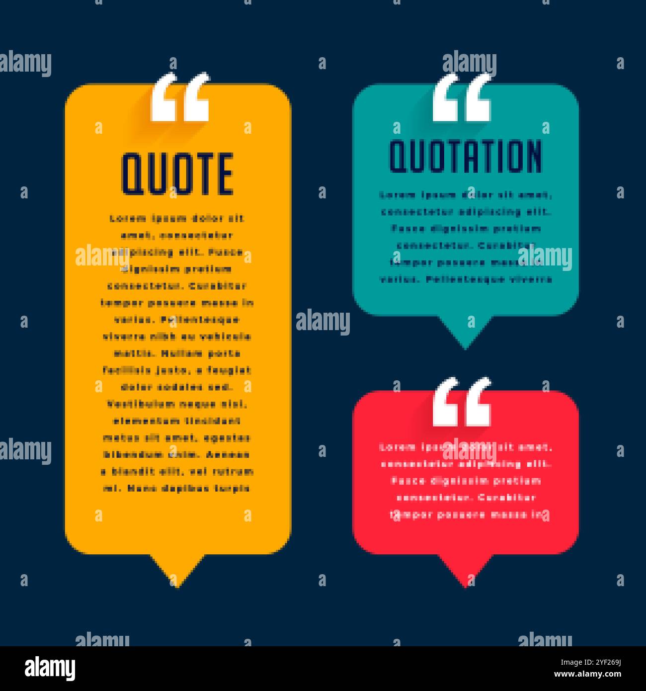 bulle de modèle de cotation de différentes tailles Illustration de Vecteur