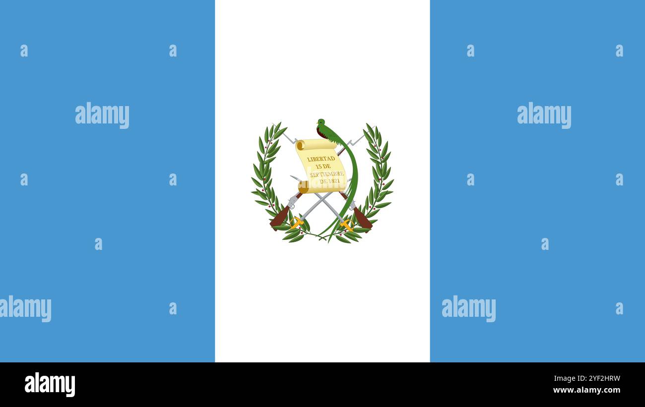 Drapeau du Guatemala, format 16:9, drapeau du Guatemala, images vectorielles Illustration de Vecteur