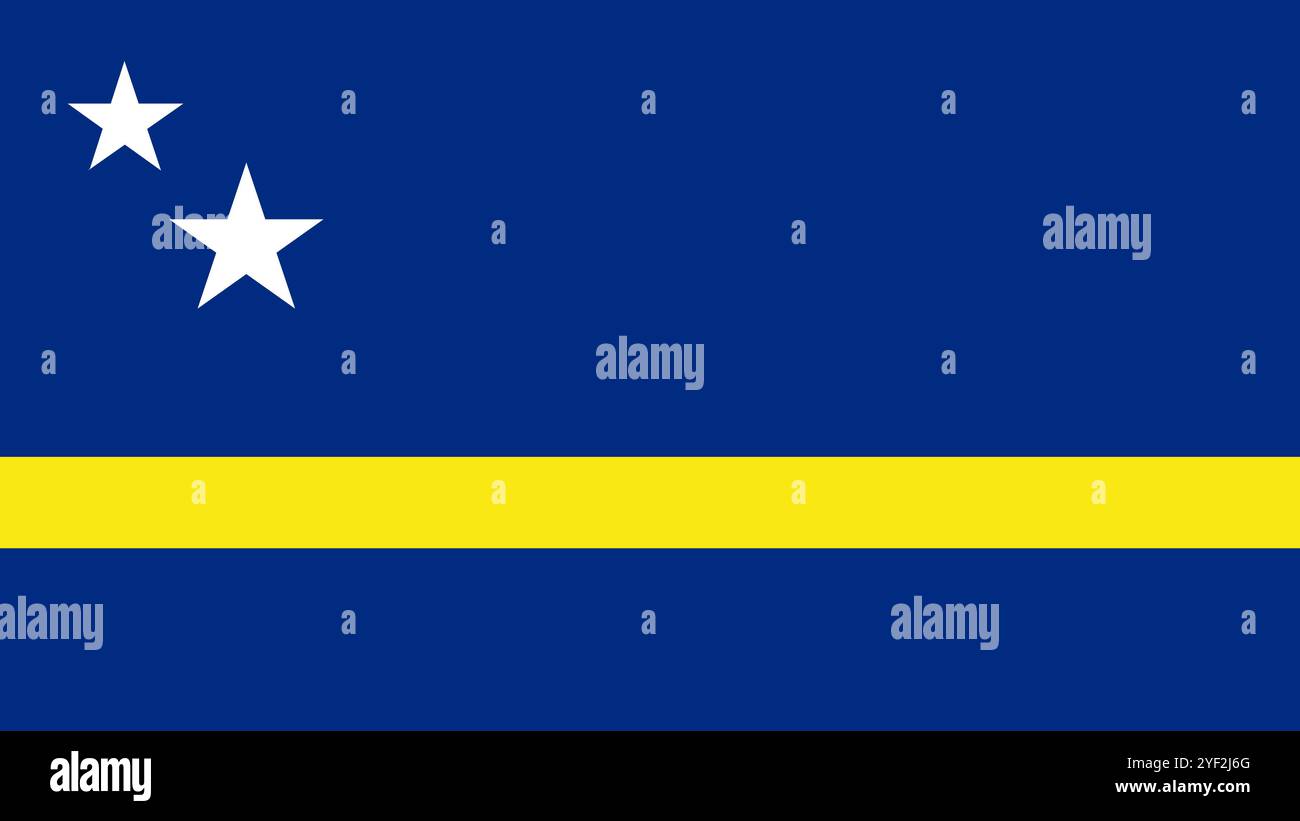 Drapeau de Curaçao, format 16:9, drapeau de Curaçao, images vectorielles Illustration de Vecteur