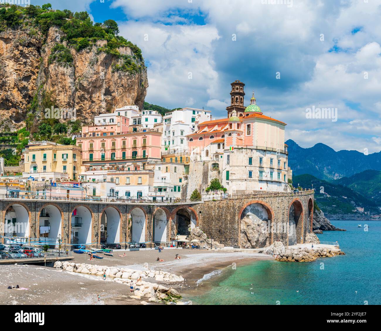 Atrani, Côte amalfitaine, Campanie, Italie, Europe. Banque D'Images