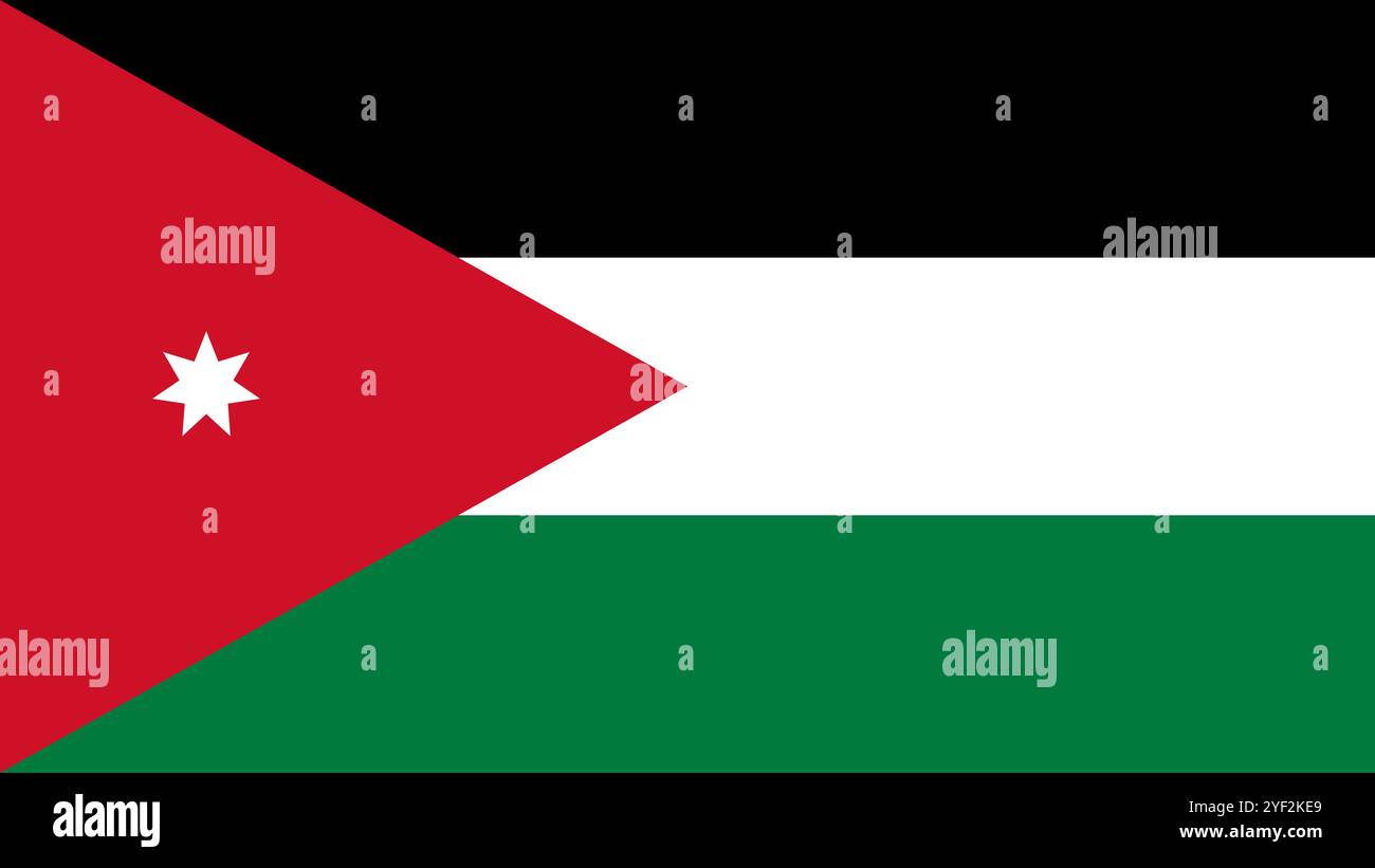 Drapeau de Jordanie, format 16:9, drapeau de Jordanie, images vectorielles Illustration de Vecteur