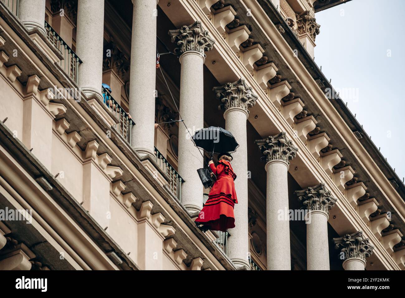 Turin, Italie - 2 octobre 2024 : tournage sur la façade de la mole Antonelliana dans le centre de Turin Banque D'Images