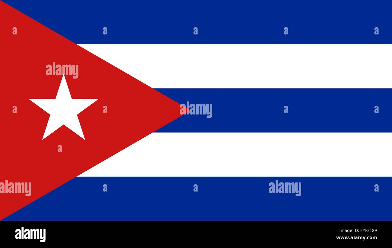 Drapeau de Cuba, format 16:9, drapeau de Cuba, images vectorielles Illustration de Vecteur