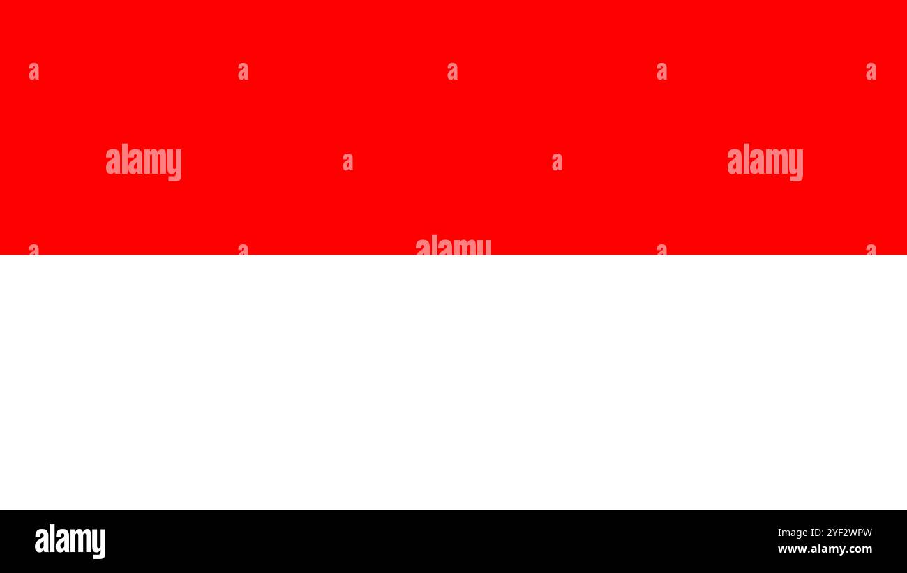 Drapeau de l'Indonésie, format 16:9, drapeau de l'Indonésie, images vectorielles Illustration de Vecteur