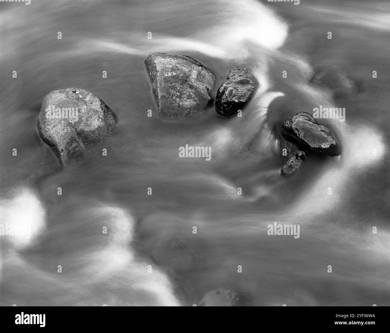 BW02310-00....WYOMING - rochers à Rose Creek, Lamar Valley - parc national de Yellowstone. Caméra K.B. Canham 4x5 avec film Ilford HP5 plus. Banque D'Images