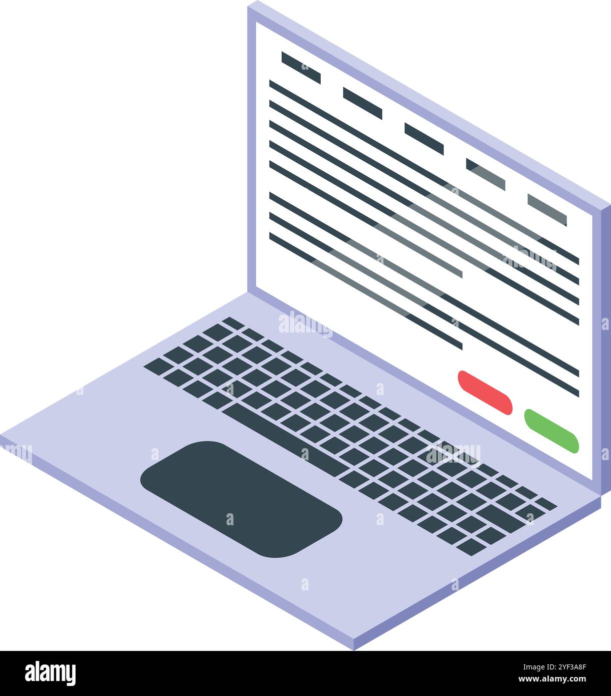 Ordinateur portable ouvert affichant des lignes de code, représentant le développement logiciel, la programmation et la technologie moderne Illustration de Vecteur