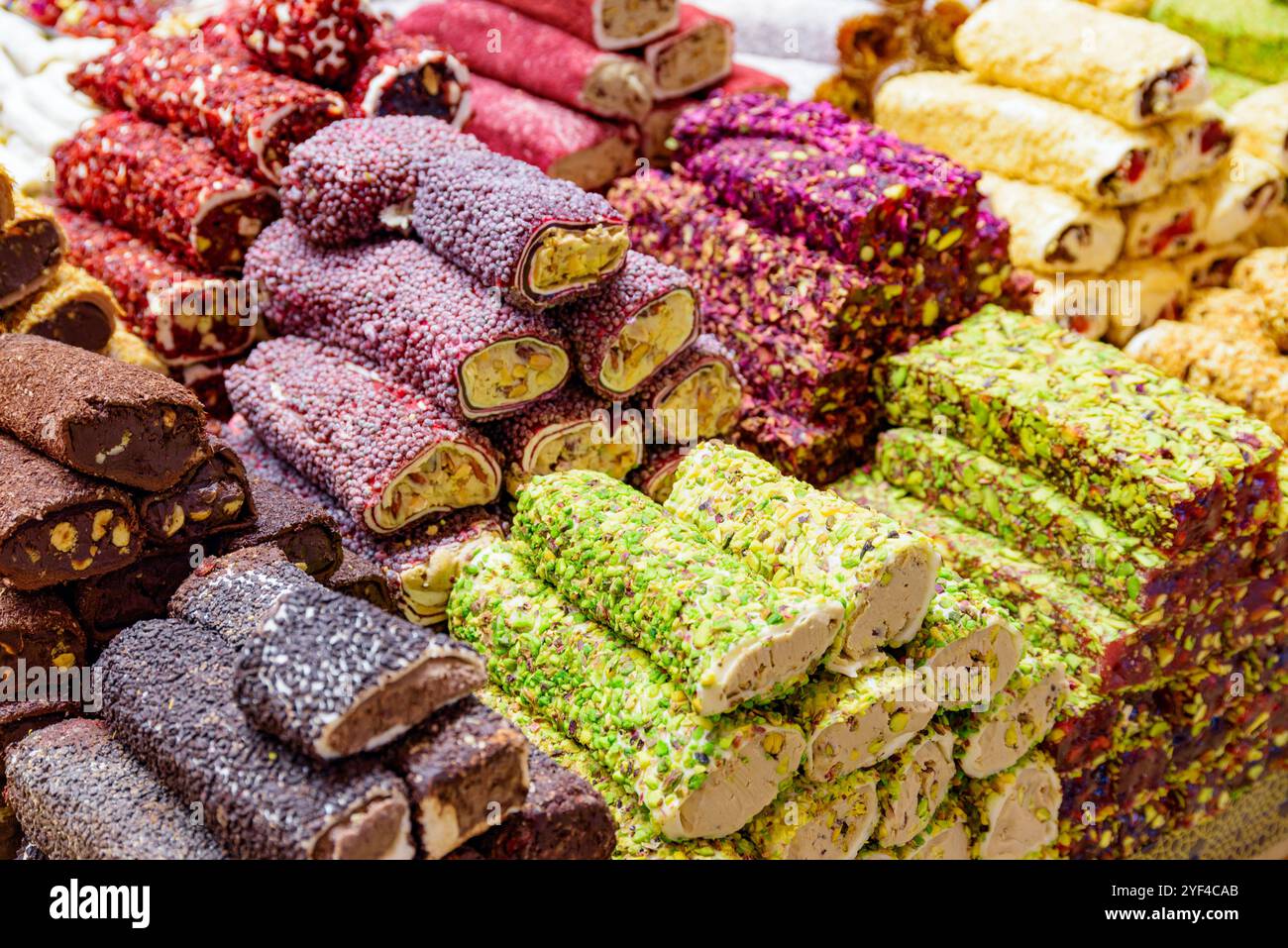 Délice turc (lokum) au Grand Bazar d'Istanbul Banque D'Images