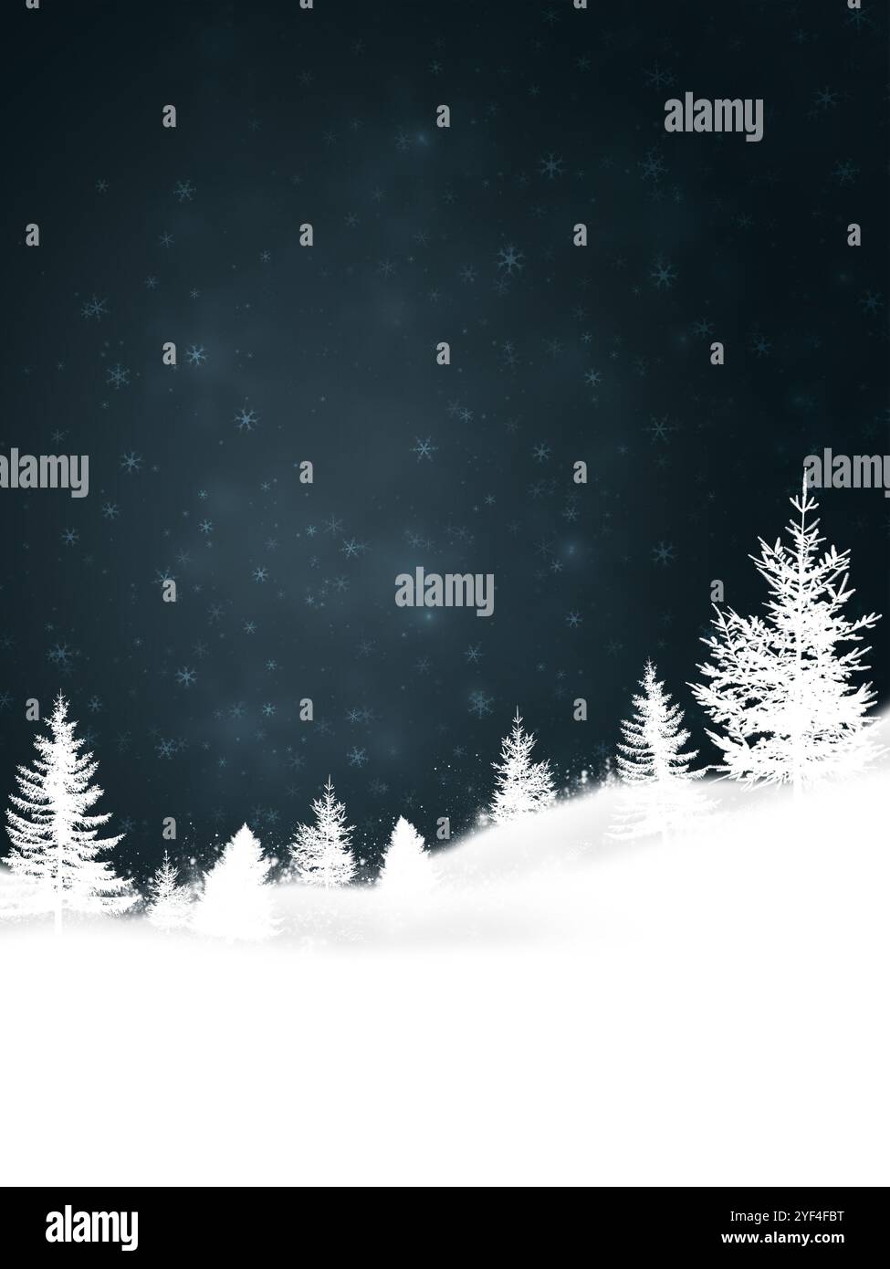 vacances d'hiver beaux arbres de forêt de neige dans le pays. bannière d'illustrement de noël Banque D'Images