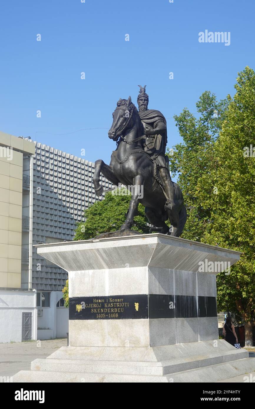 Statue de George Kastrioti Skanderbeg un héros albanais qui a combattu les Ottomans, Pristina, Kosova, Balkans, Europe de l'est Banque D'Images