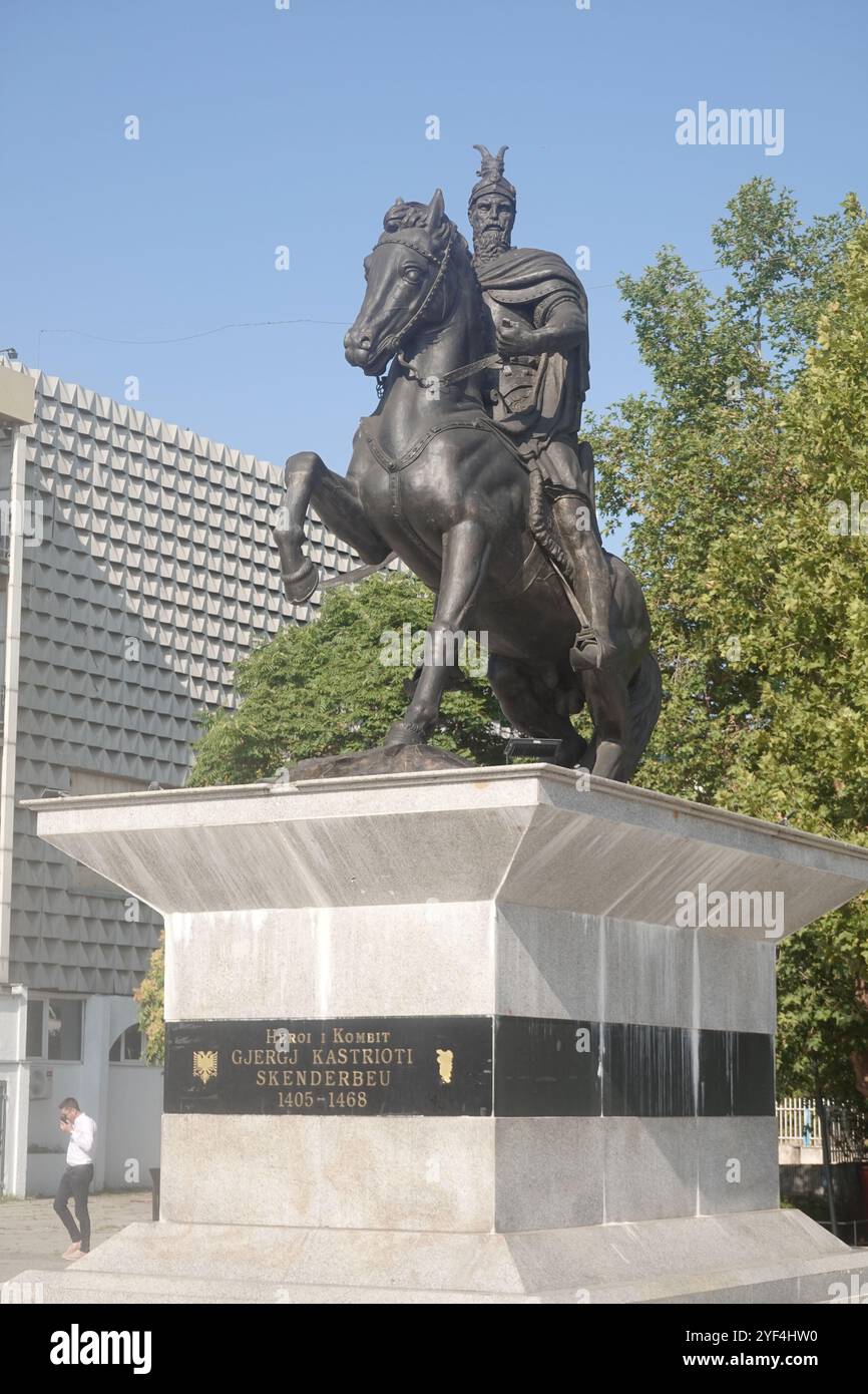 Statue de George Kastrioti Skanderbeg un héros albanais qui a combattu les Ottomans, Pristina, Kosova, Balkans, Europe de l'est Banque D'Images