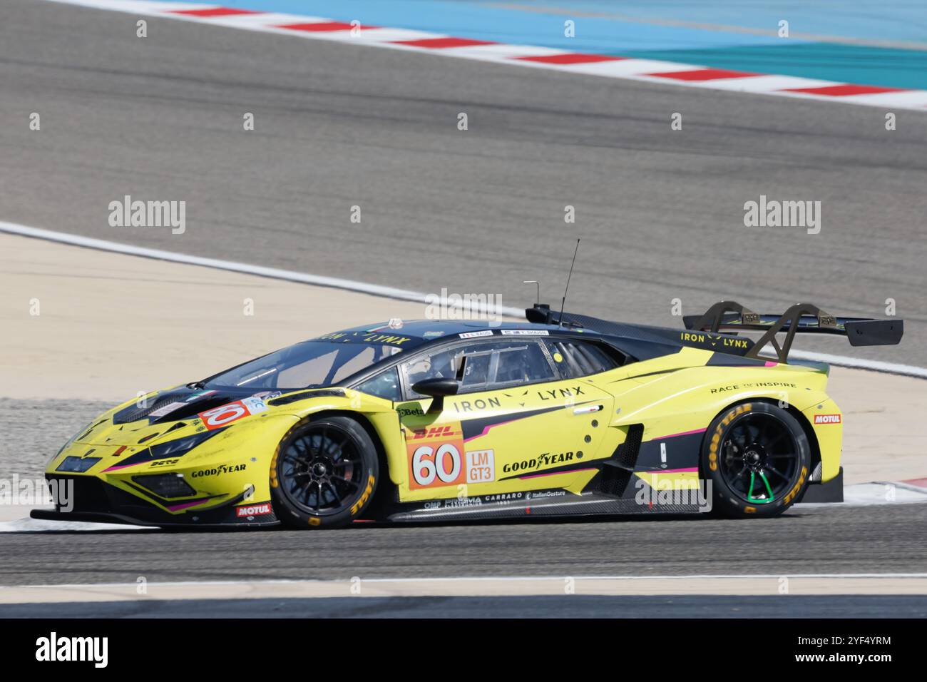 60 Lamborghini Iron Lynx, portrait DE SHAHIN Yasser, lors du Rookie test 2024 du Championnat du monde d'Endurance FIA, le 3 novembre 2024 sur le circuit international de Bahreïn à Sakhir, Bahreïn Banque D'Images