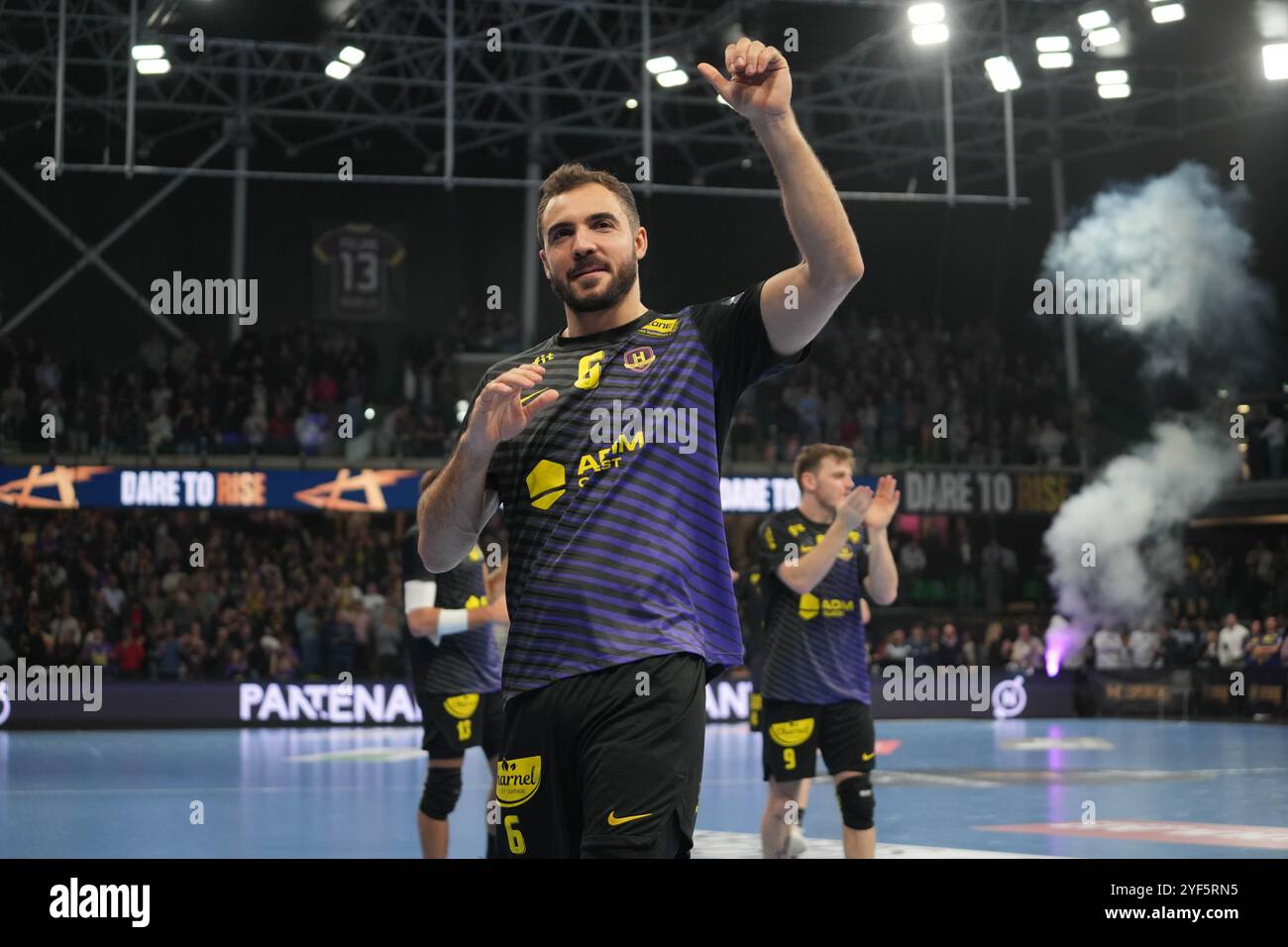 Baptiste Bonnefond de Hbc Nantes lors du match de handball en phase de groupe entre Hbc Nantes et FC Barcelone le 31 octobre 2024 à H Arena de Nantes - photo Laurent Lairys / DPPI Banque D'Images