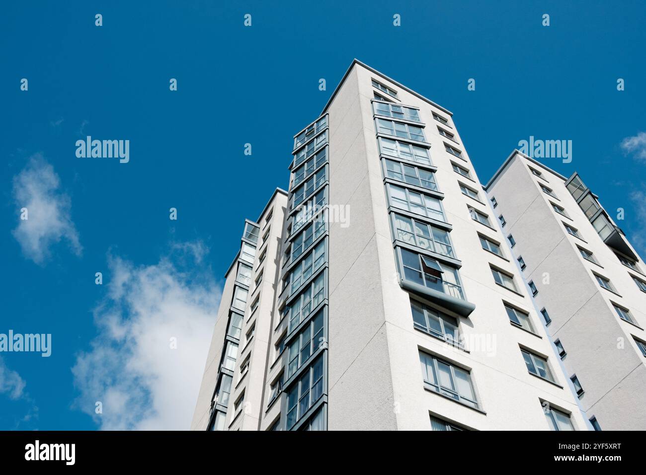 Newcastle UK : 8 juin 2024 : appartements de la tour résidentielle blocs Elswick, Cruddas Park près de scotswood par un jour de ciel bleu ensoleillé Banque D'Images