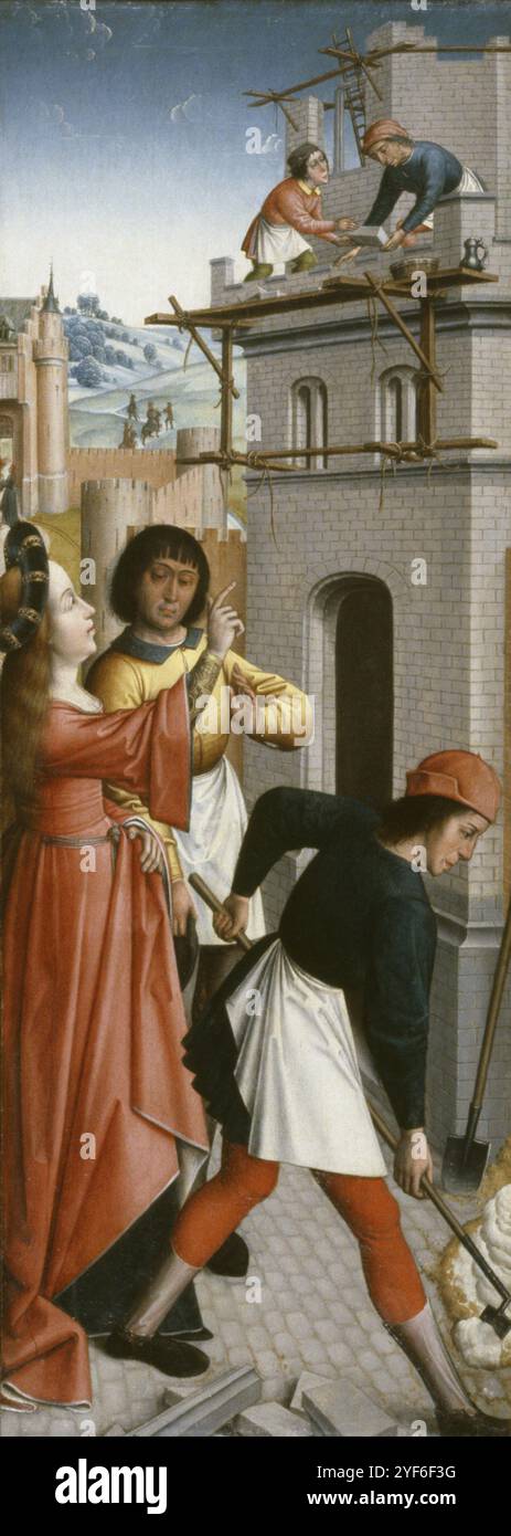 Maître de la séquence Joseph (Netherlandish, actif 1470-1500). de Barbara dirige la construction d'une troisième fenêtre dans sa tour,' 1470-1500. Huile sur bois. Musée d'art Walters (37.777) : acquis par Henry Walters avec la collection Massarenti, 1902. Banque D'Images Maître de la séquence Joseph (Netherlandish, actif 1470-1500). de Barbara dirige la construction d'une troisième fenêtre dans sa tour,' 1470-1500. Huile sur bois. Musée d'art Walters (37.777) : acquis par Henry Walters avec la collection Massarenti, 1902. Banque D'Images