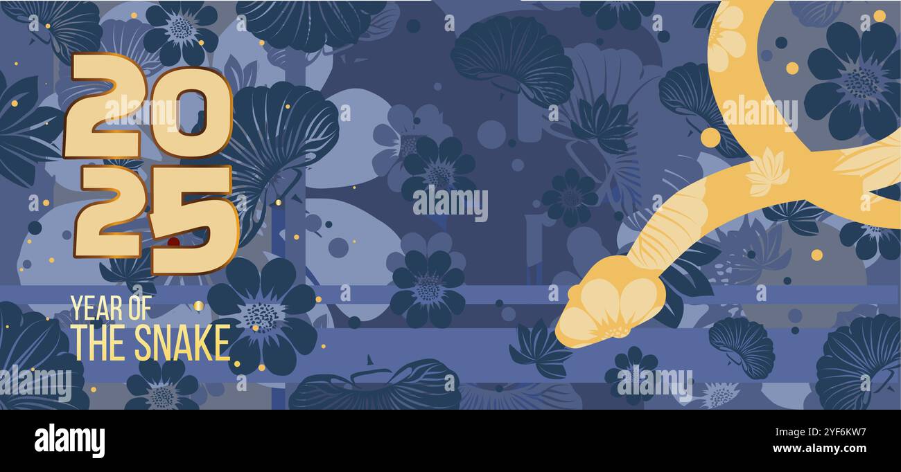 Bonne année 2025. Année du serpent, Illustration de Vecteur