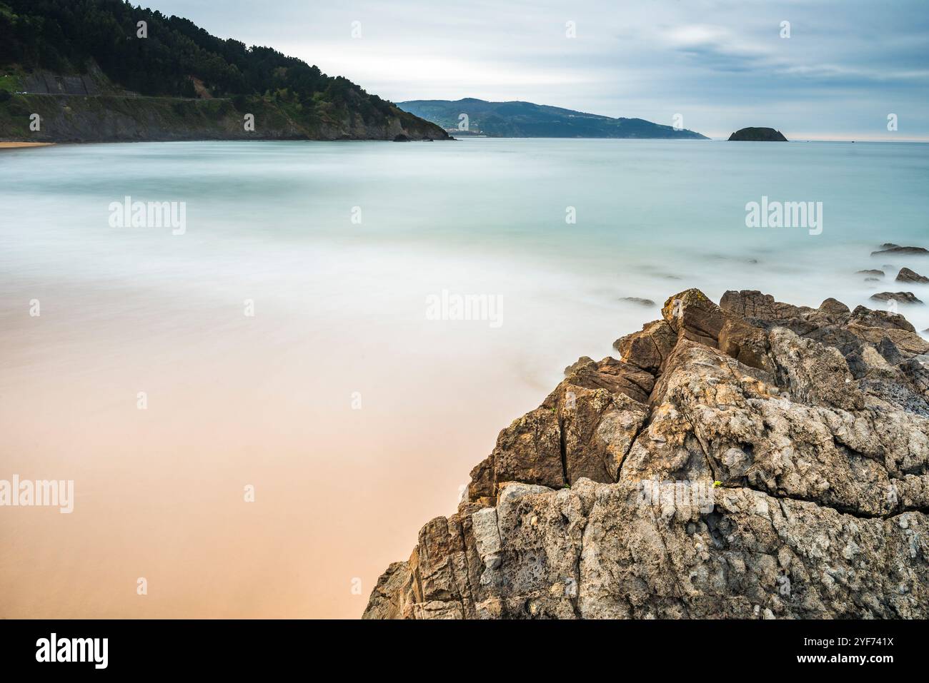 Playa de Laga, Gascogne, Pays Basque, Espagne Banque D'Images
