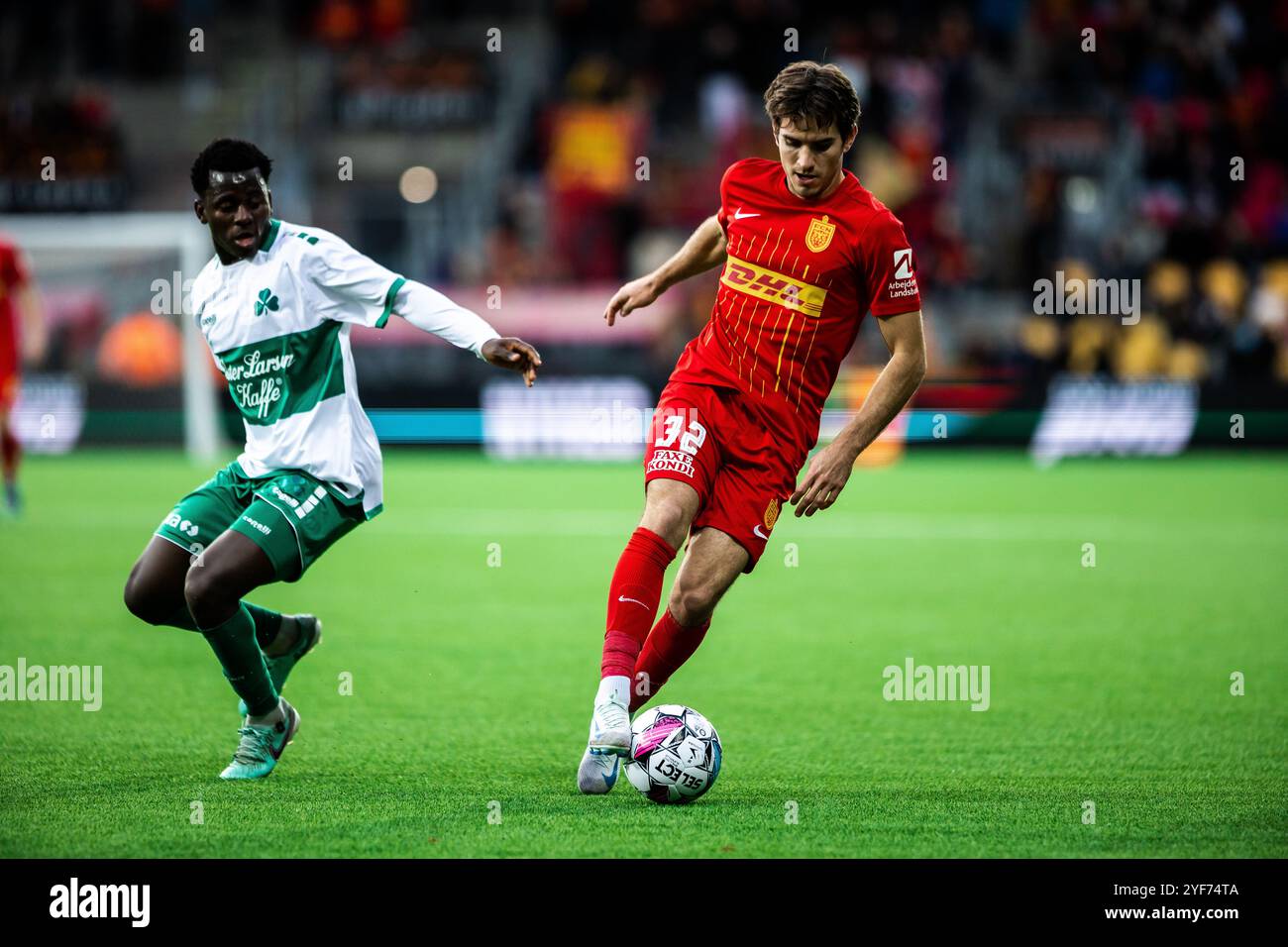 Farum, Danemark. 03 Nov, 2024. Milan Iloski (32) du FC Nordsjaelland vu lors du match de Superliga 3F entre le FC Nordsjaelland et Viborg FF à droite de Dream Park à Farum. Crédit : Gonzales photo/Alamy Live News Banque D'Images