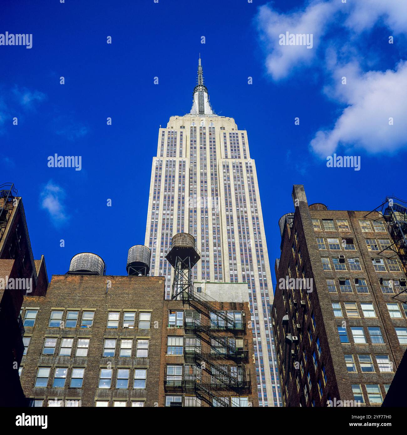 New York, Empire State Building, réservoirs d'eau sur le toit, Midtown Manhattan, New York City, NYC, NY, ÉTATS-UNIS, Banque D'Images