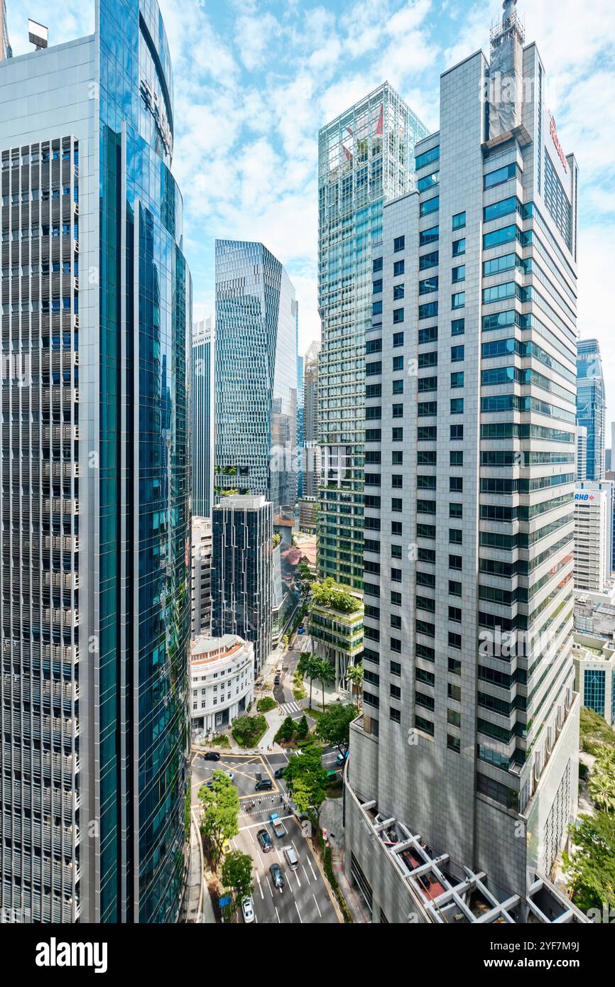 Singapour - 18 janvier 2025 : vue sur les gratte-ciel de Singapour, les gratte-ciel modernes Banque D'Images
