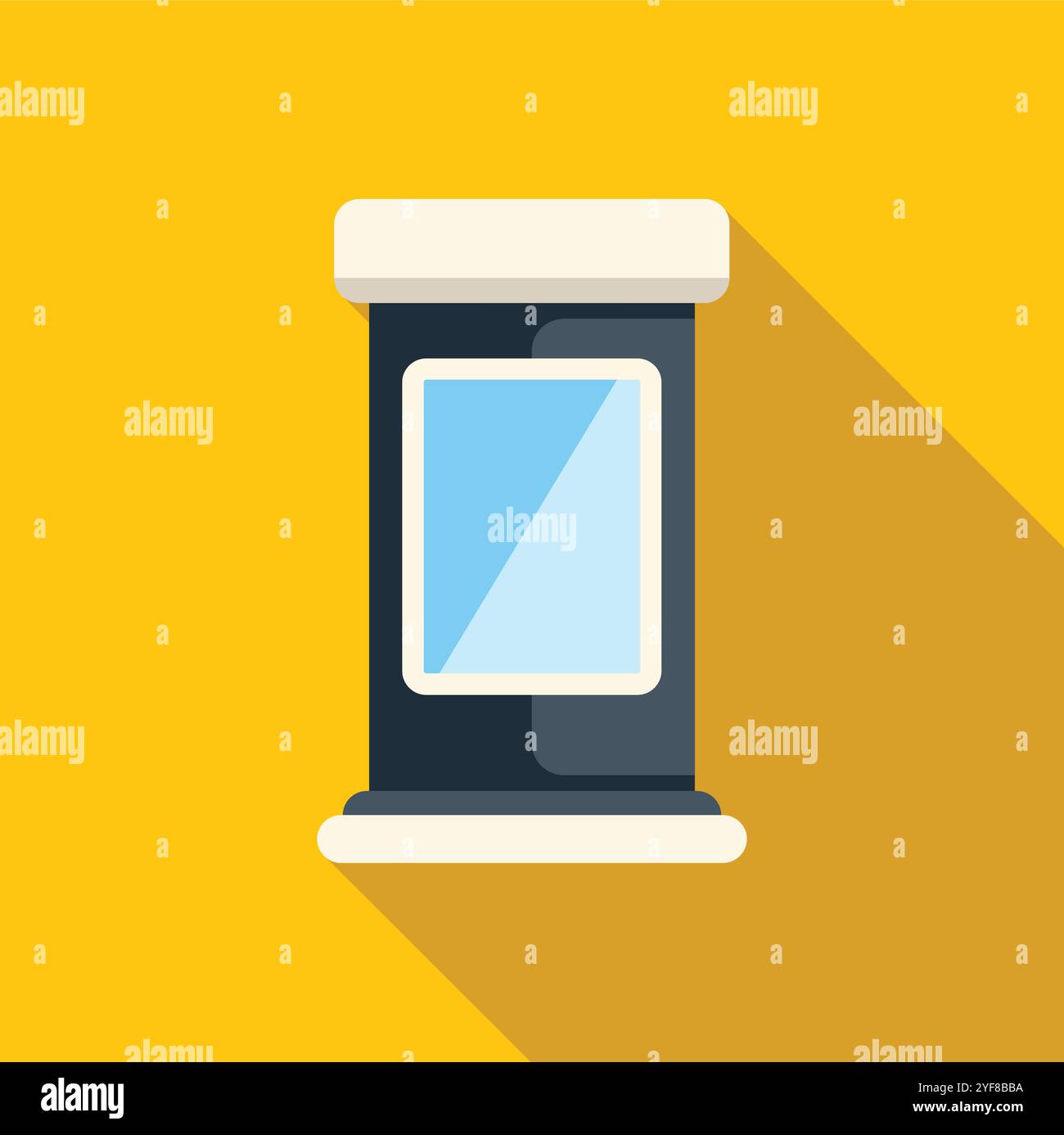 Kiosque interactif affichant des informations sur un écran vierge, idéal pour la publicité à écran tactile ou les services d'information publique Illustration de Vecteur