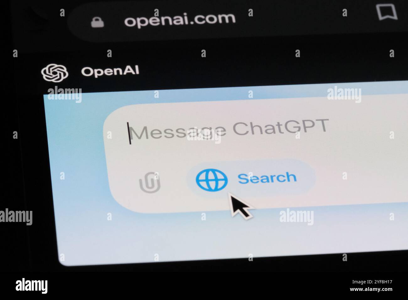 Recherche ChatGPT sur le site OpenAI. Recherche IA Banque D'Images