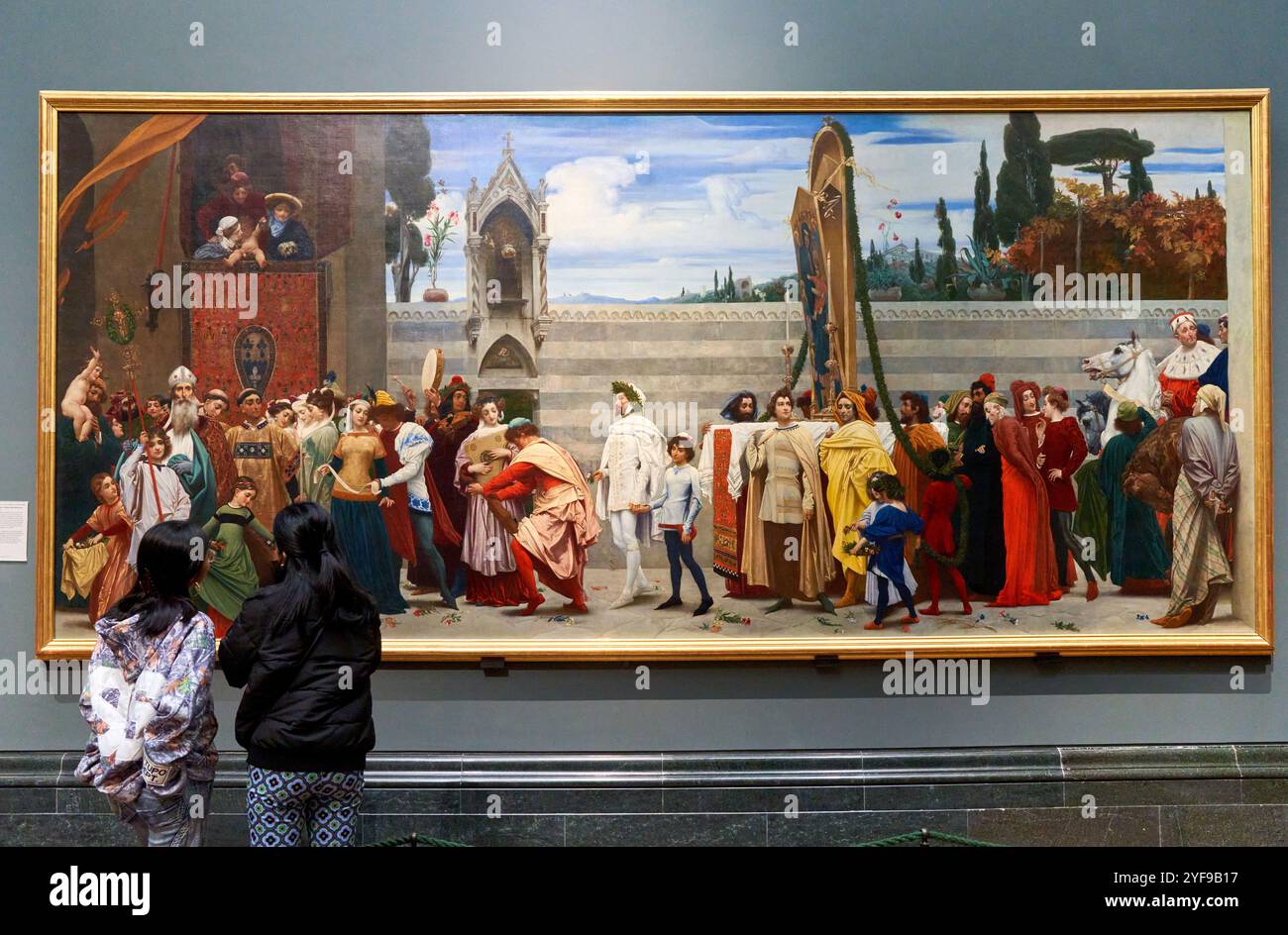 La célèbre Madone de Cimabue. 1853-1855, Frederic, Lord Leighton (1830-1896), The National Gallery, Londres, ROYAUME-UNI. Banque D'Images