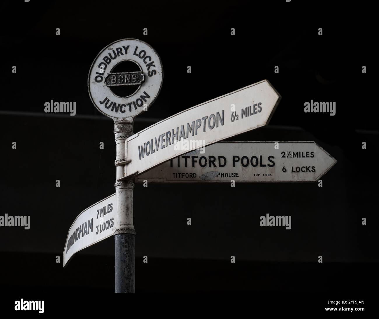 Oldbury Locks Junction canal panneau, Oldbury, West Midlands, Angleterre, Royaume-Uni Banque D'Images