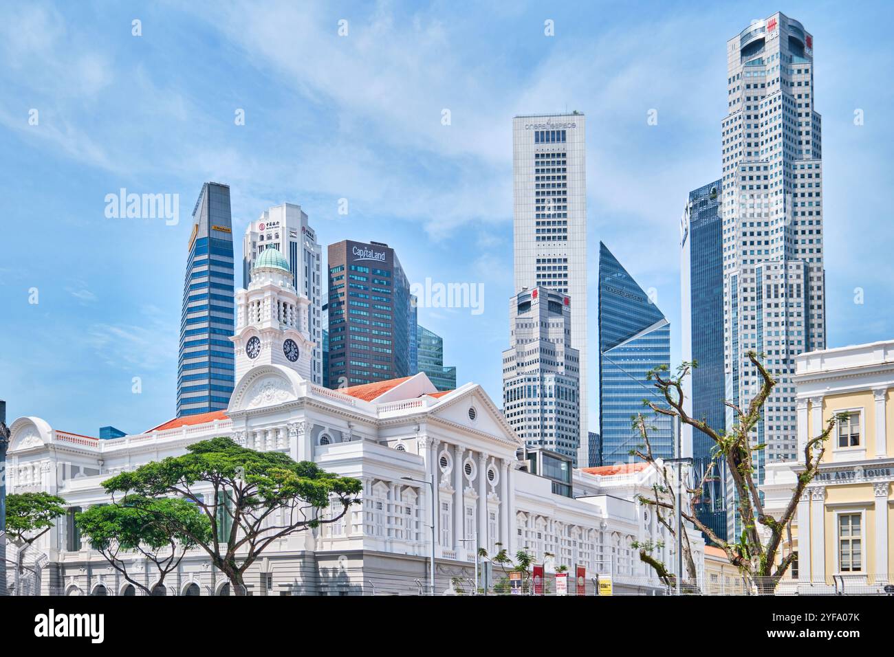 Singapour - 18 janvier 2025 : vue sur les gratte-ciel de Singapour, les gratte-ciel modernes Banque D'Images