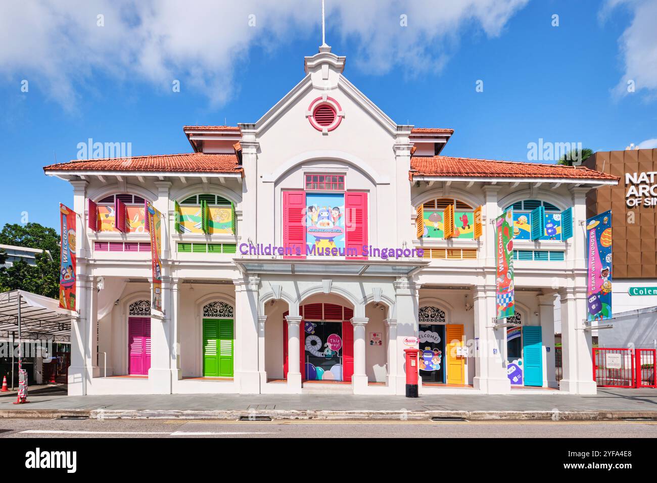 Singapour - 18 janvier 2025 : le musée Hildren's de Singapour occupe un bâtiment colonial historique de deux étages vieux de plus de 100 ans Banque D'Images