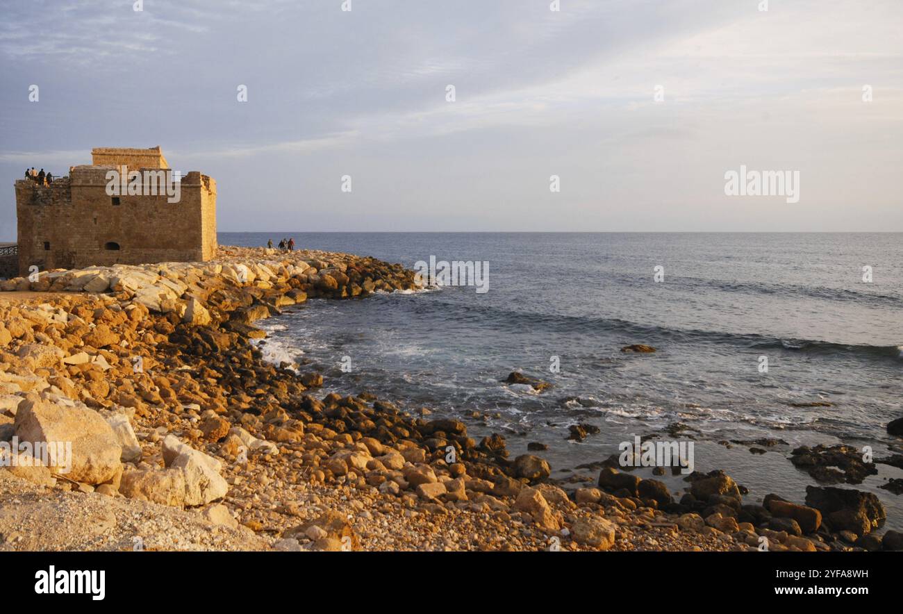 Le célèbre château médiéval de la ville de Paphos à Chypre Banque D'Images