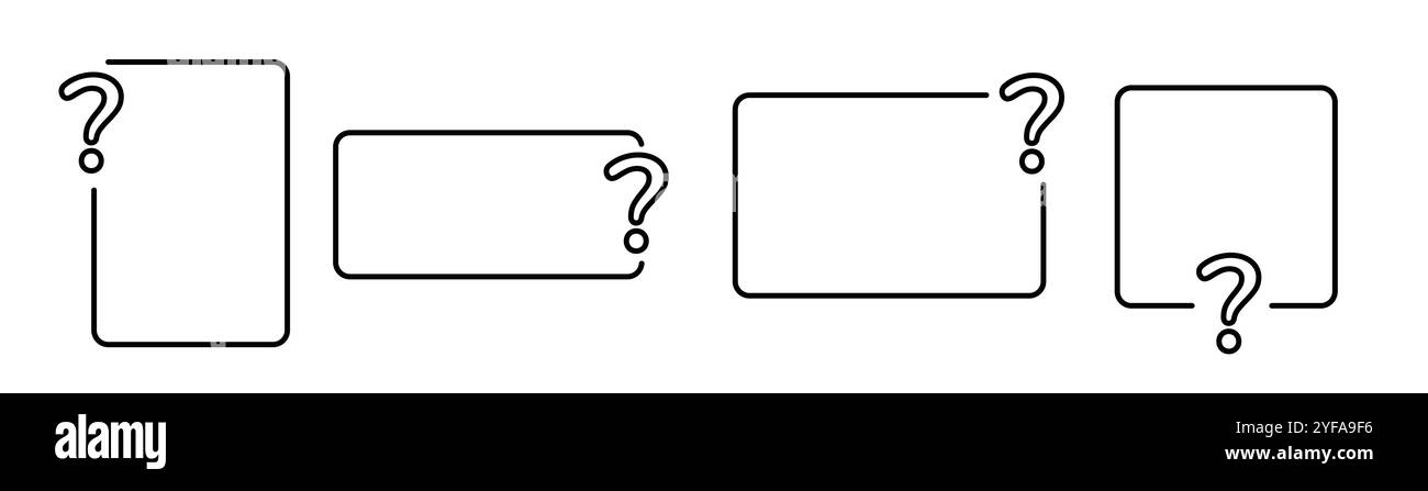 Aperçu du cadre de questions dans un style minimaliste. Illustration de Vecteur