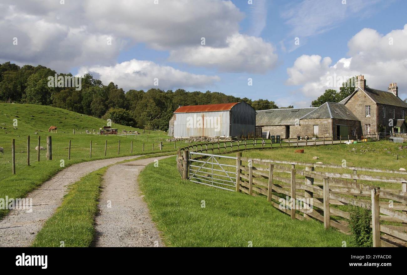 Ferme écossaise typique dans la région de Glencoe en Écosse Royaume-Uni Banque D'Images