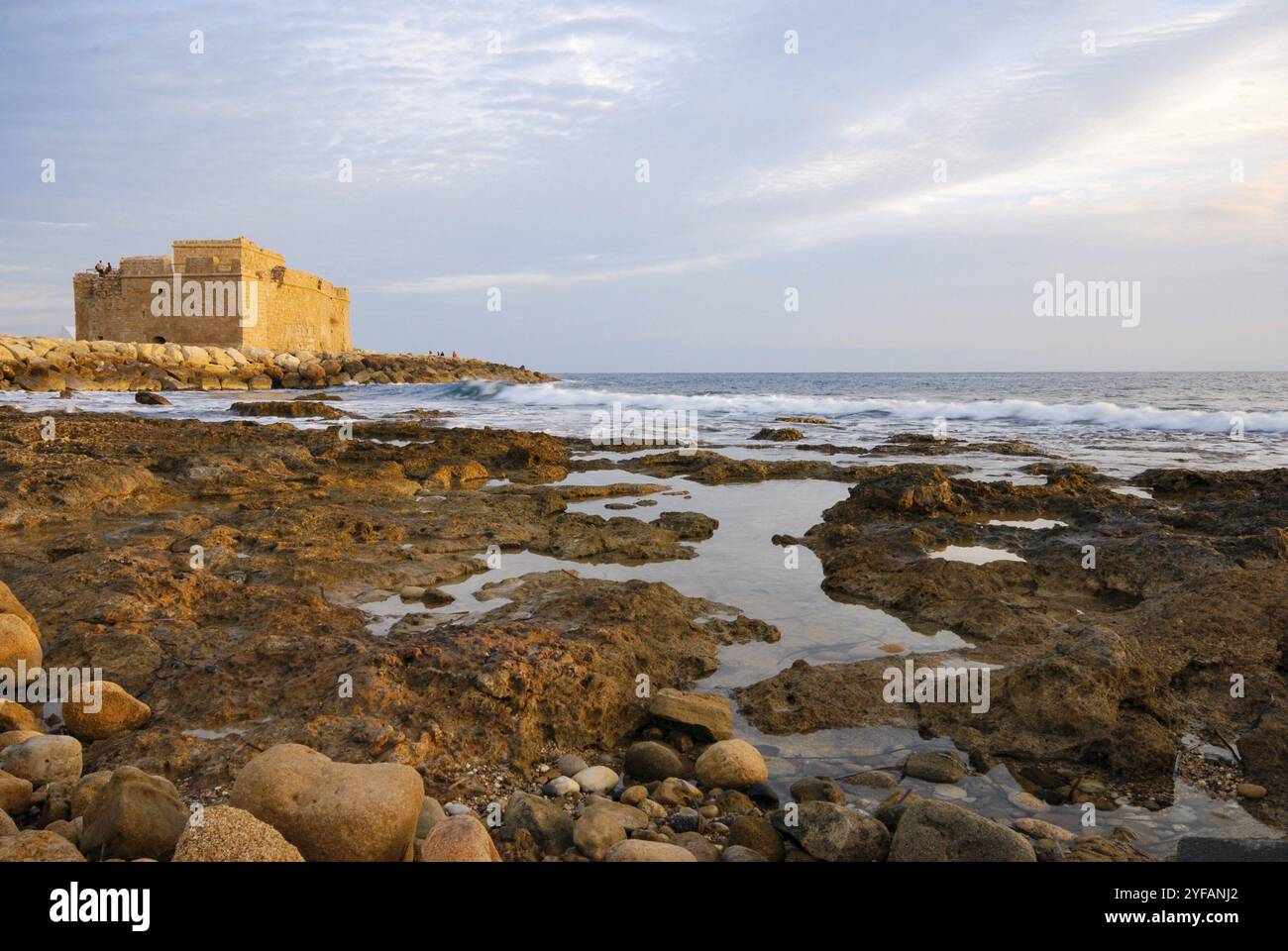 Château de Paphos à Down. Ancien château historique côtier de point de repère à Paphos port Chypre Banque D'Images