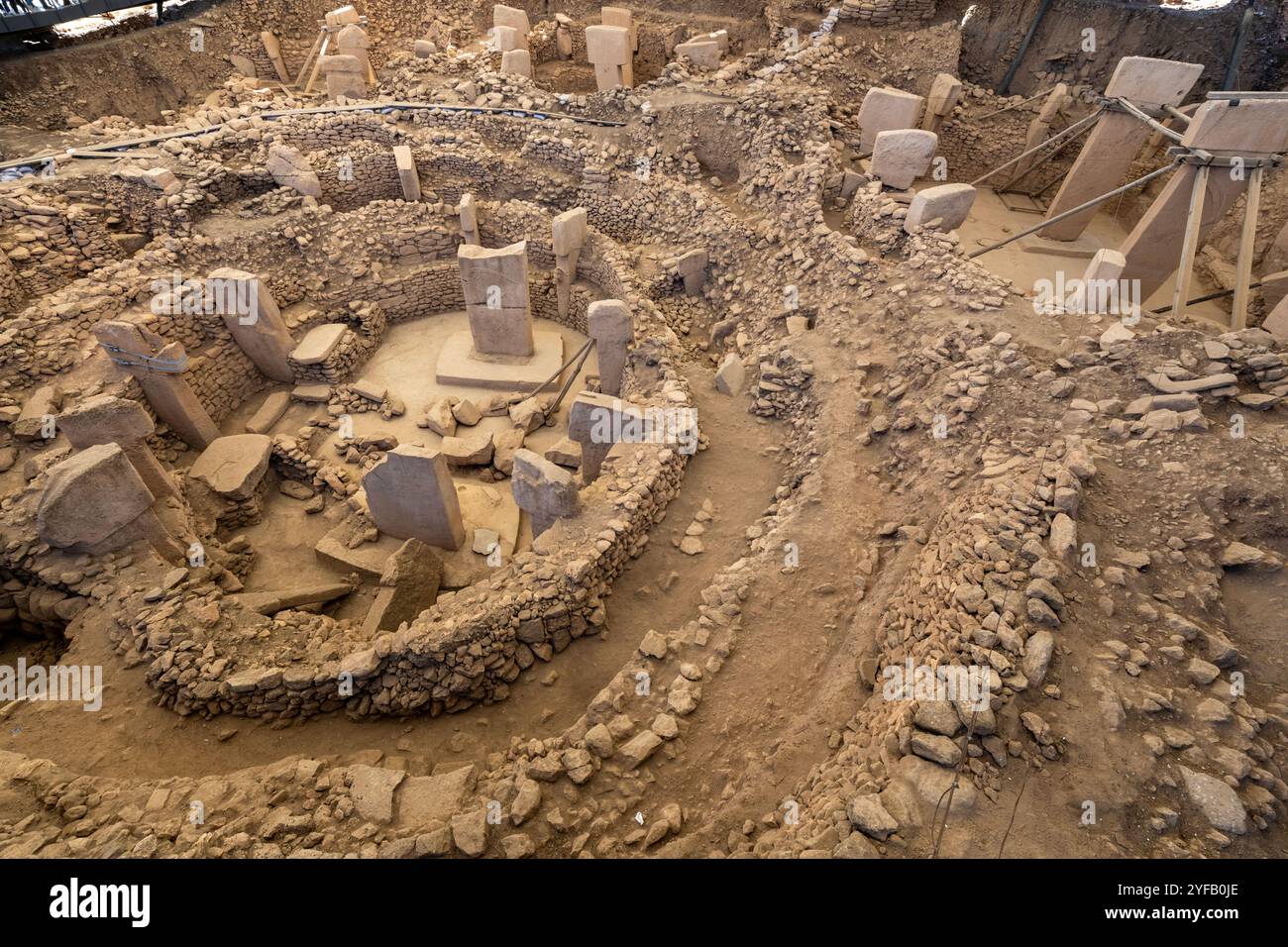 Site ancien de Göbeklitepe, probablement le premier temple et site de culte de l'histoire humaine, Şanlıurfa Türkiye Banque D'Images
