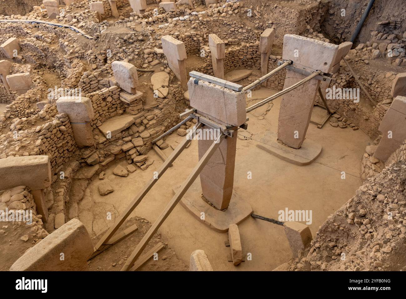 Site ancien de Göbeklitepe, probablement le premier temple et site de culte de l'histoire humaine, Şanlıurfa Türkiye Banque D'Images
