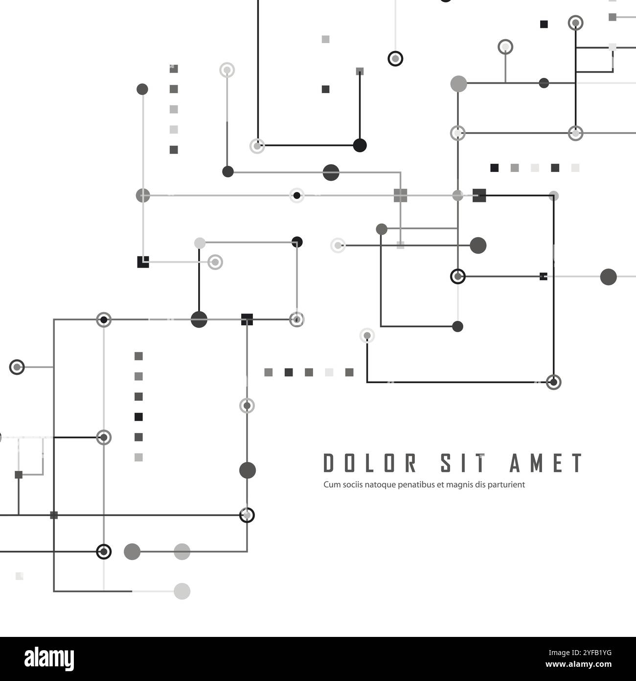 Connexion futuriste abstraite. Arrière-plan points. Dessin vectoriel de ligne. Illustration de Vecteur