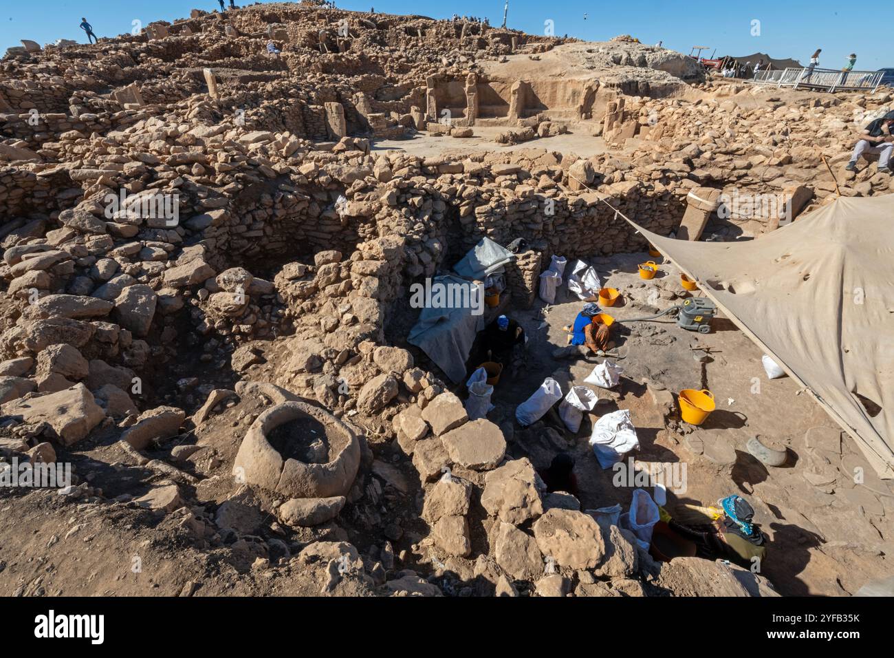 Fouilles archéologiques dans le site antique de Karahantepe, remonte à 12 000 ans, Şanlıurfa Türkiye Banque D'Images