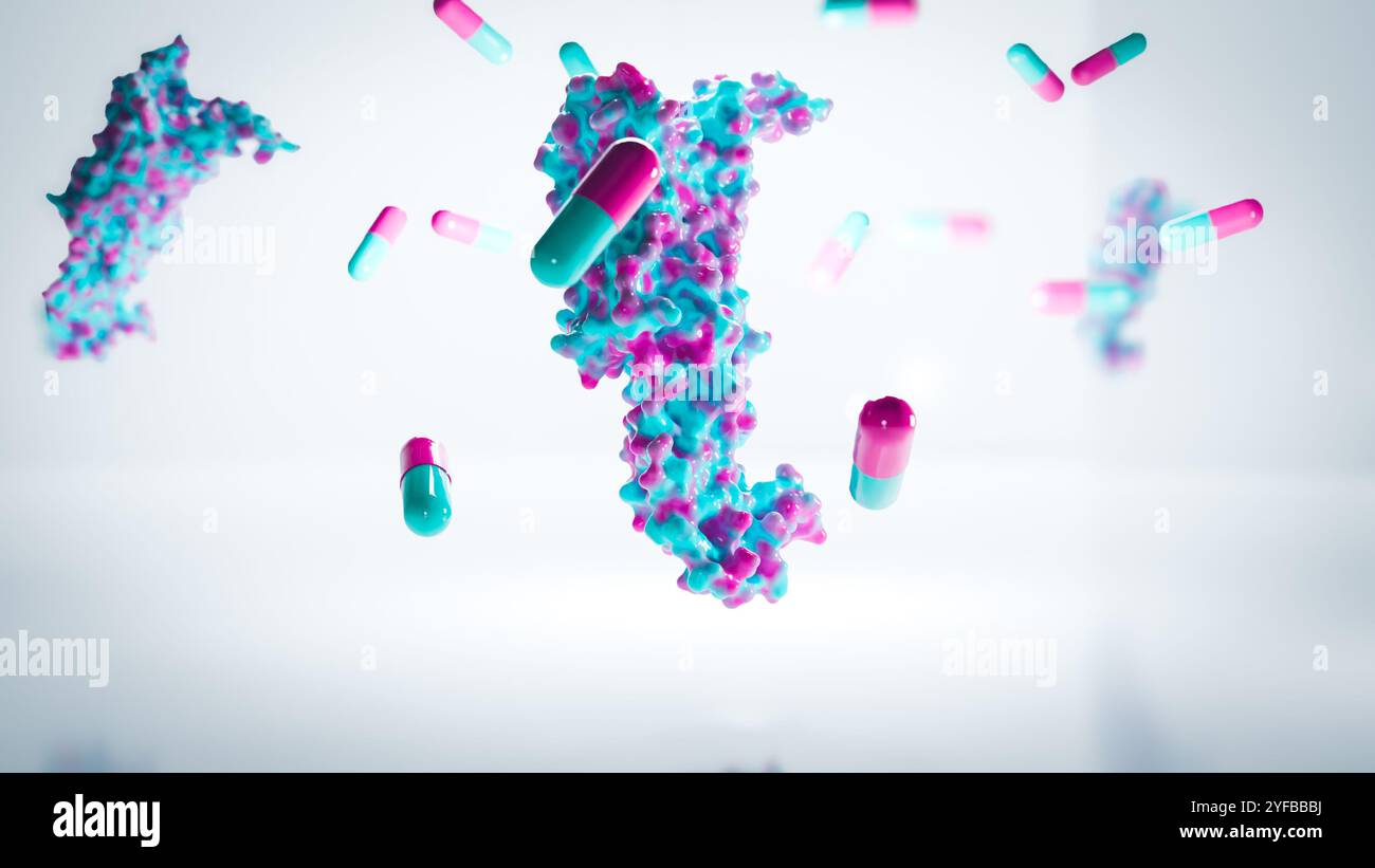 Molécule de peptide 1 de type glucagon (GLP1, 7-36), récepteur de peptide 1 de type glucagon et pilules de perte de poids pour la gestion du diabète de type 2 Banque D'Images