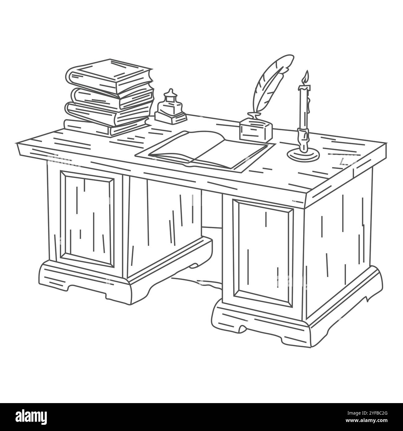 Bureau de l'école. Icône et logo fournitures scolaires. Elément de conception isolé. Illustration vectorielle dessin animé illustration vectorielle plate de l'ensemble de l'école et du bureau Illustration de Vecteur