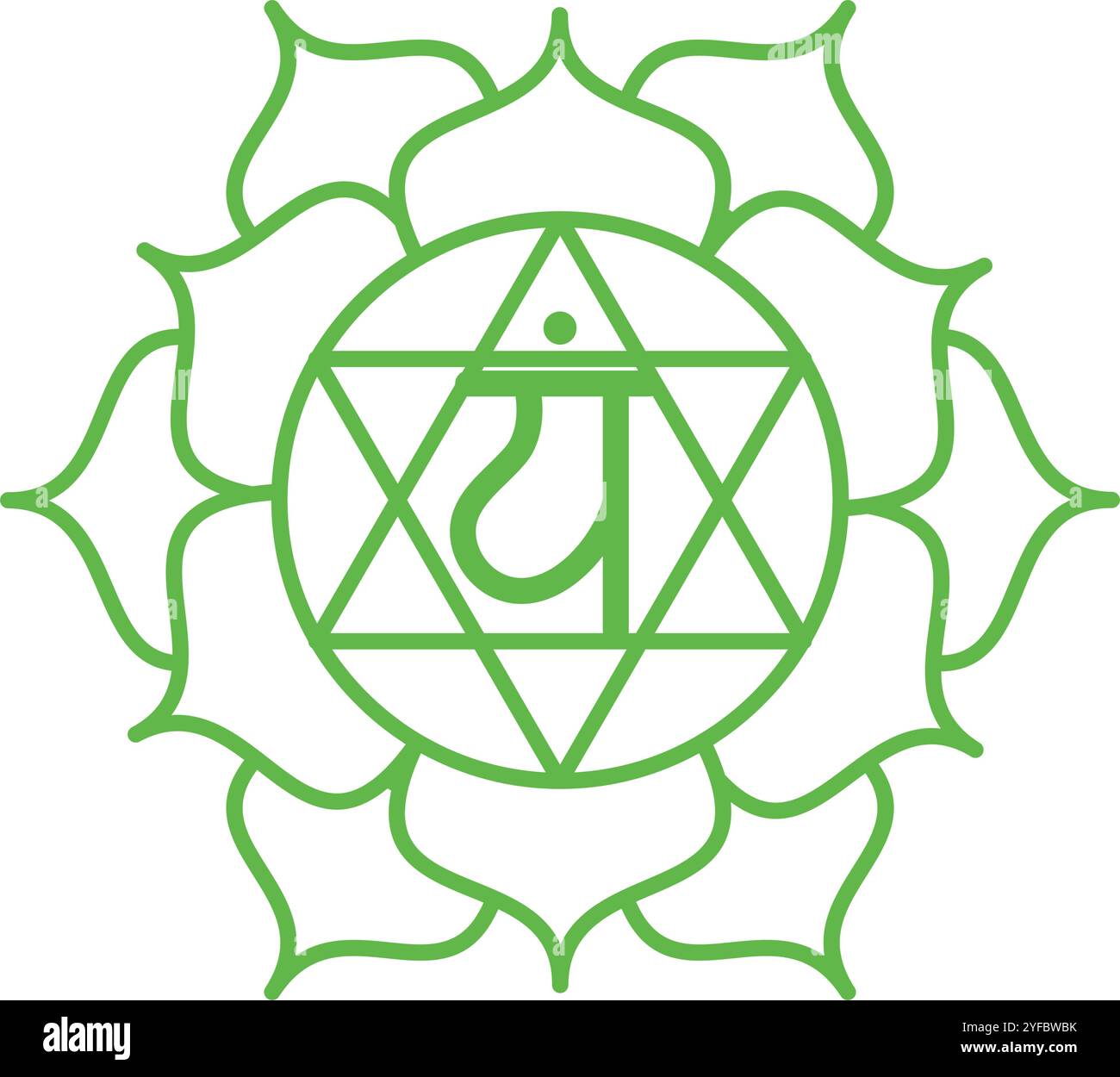 anahata coeur chakra mandala Illustration de Vecteur
