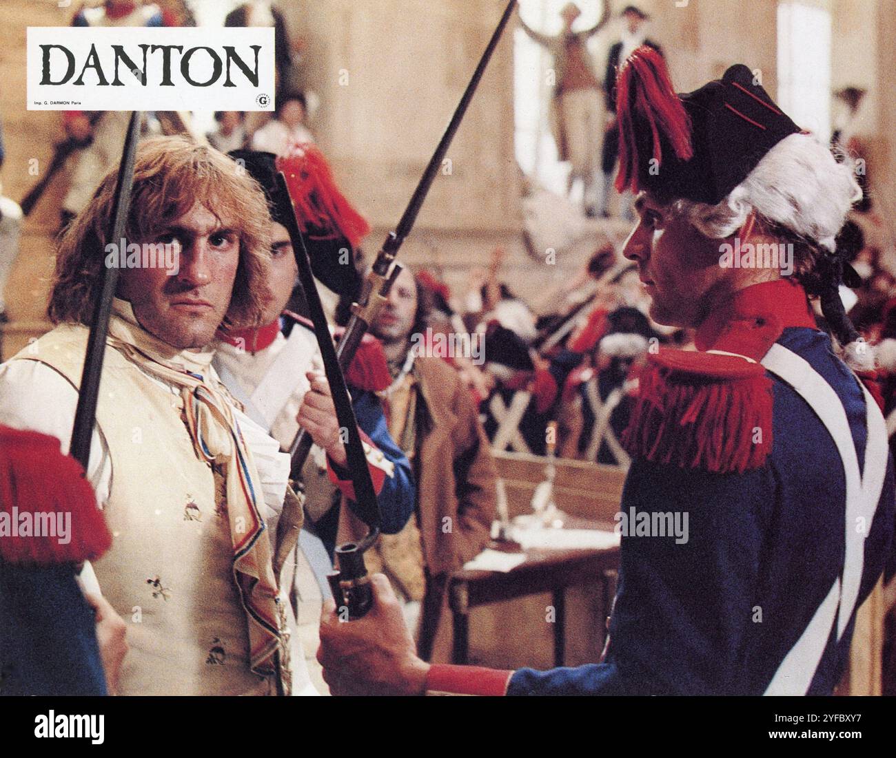 GERARD DERARDIEU in DANTON 1983 réalisateur ANDRZEJ WADJA basé sur la pièce de Stanislawa Przybyszewska musique Jean Prodromides costume design Yvonne Sassinot de Nesle Gaumont / TF1 films production / Société française de production cinématographique (S.F.P.C.) / T.M. Banque D'Images GERARD DERARDIEU in DANTON 1983 réalisateur ANDRZEJ WADJA basé sur la pièce de Stanislawa Przybyszewska musique Jean Prodromides costume design Yvonne Sassinot de Nesle Gaumont / TF1 films production / Société française de production cinématographique (S.F.P.C.) / T.M. Banque D'Images