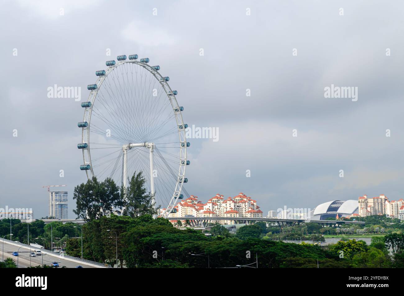 Une vue de Singapore Flyer à Singapour Banque D'Images